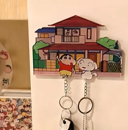 Shinchan & Shiro Acrylic Keychain Wall Hanger